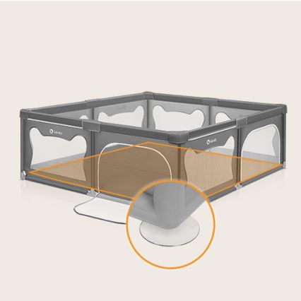 Lionelo - Hracia ohrádka WILLOW XL sivá