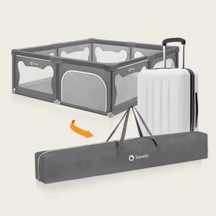 Lionelo - Hracia ohrádka WILLOW XL sivá