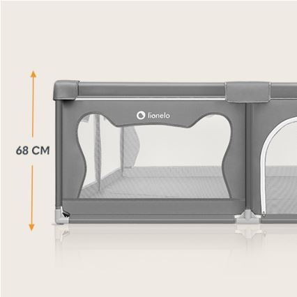 Lionelo - Hracia ohrádka WILLOW XL sivá