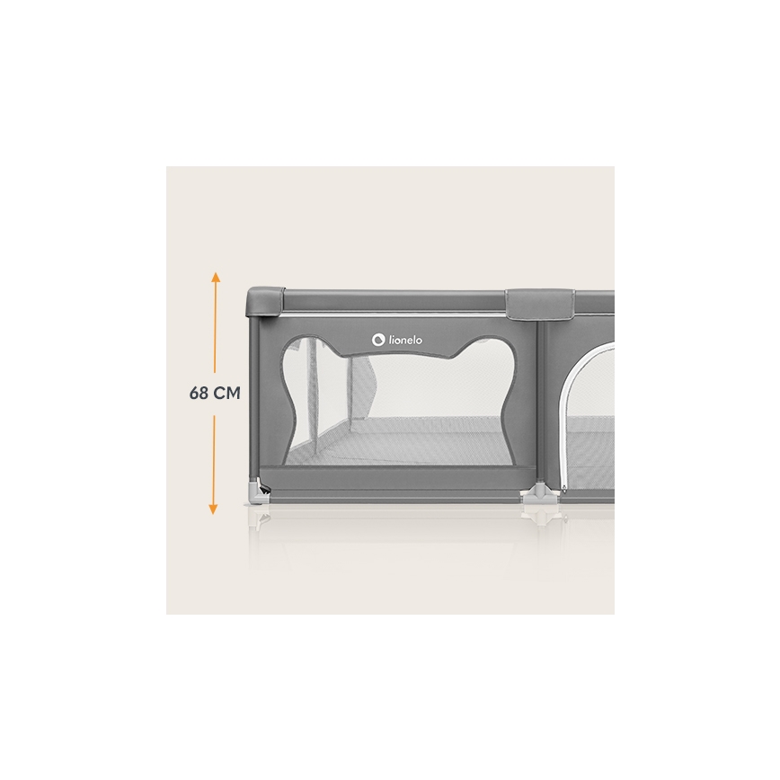 Lionelo - Hracia ohrádka WILLOW XL sivá
