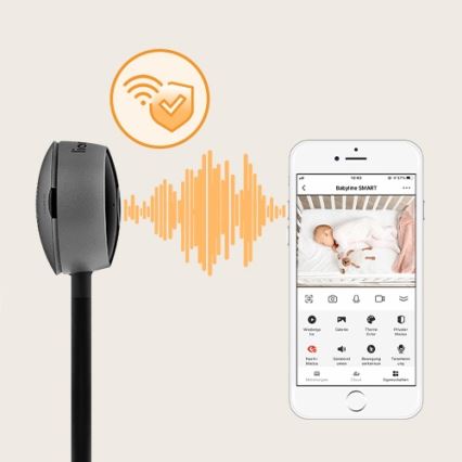 Lionelo - Inteligentná detská chôvička BABYLINE SMART Wi‑Fi Čierna