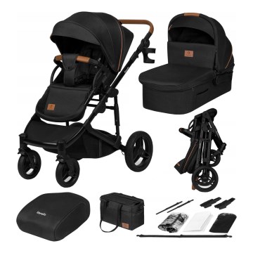 Lionelo - Kombinovaný kočík 2 v 1 MARI TOUR Black Onyx