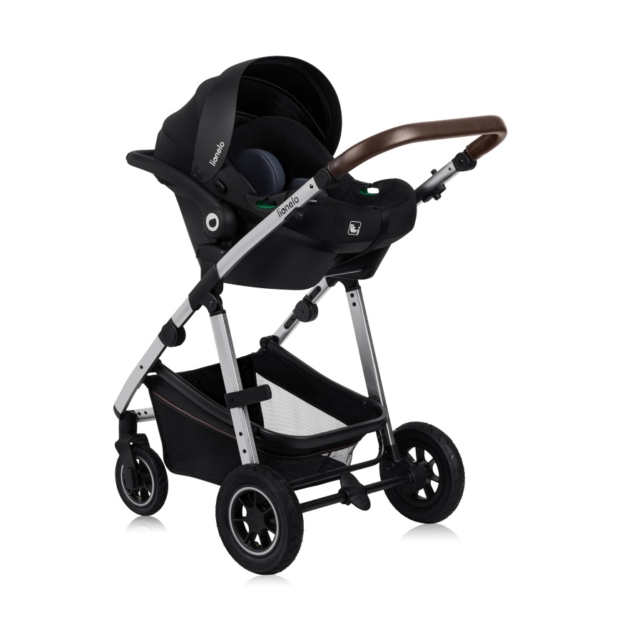 Lionelo - Kombinovaný kočík 3 v 1 AMBER Black Silver
