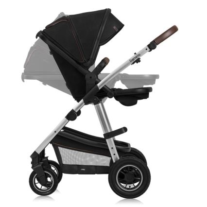Lionelo - Kombinovaný kočík 3 v 1 AMBER Black Silver