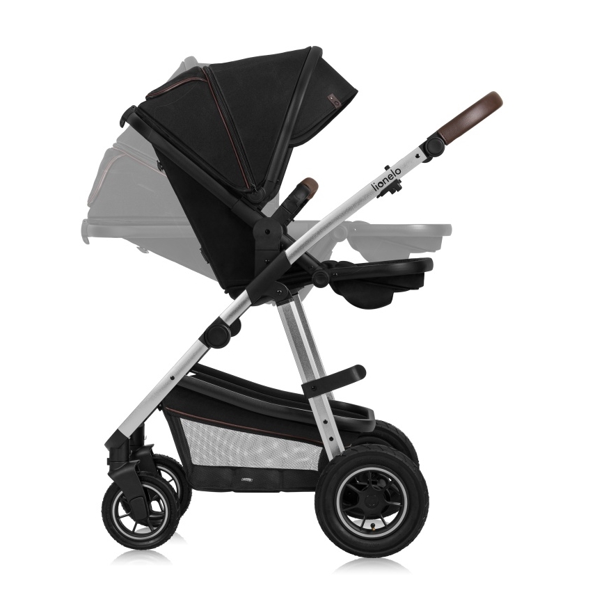Lionelo - Kombinovaný kočík 3 v 1 AMBER Black Silver