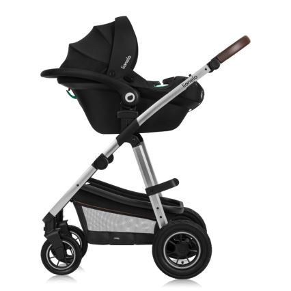 Lionelo - Kombinovaný kočík 3 v 1 AMBER Black Silver