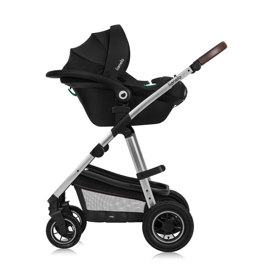 Lionelo - Kombinovaný kočík 3 v 1 AMBER Black Silver