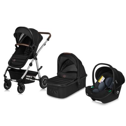 Lionelo - Kombinovaný kočík 3 v 1 AMBER Black Silver