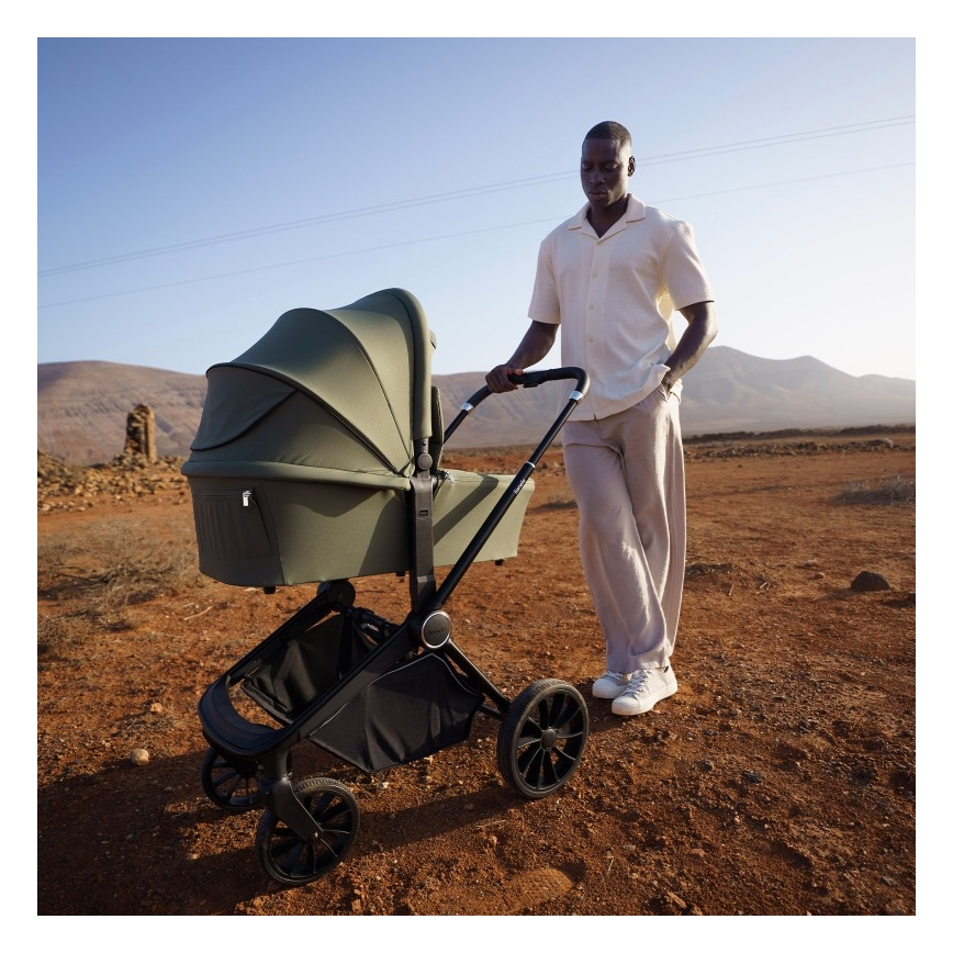 Lionelo - Kombinovaný kočík 3 v 1 MIKA PLUS Zelená oliva