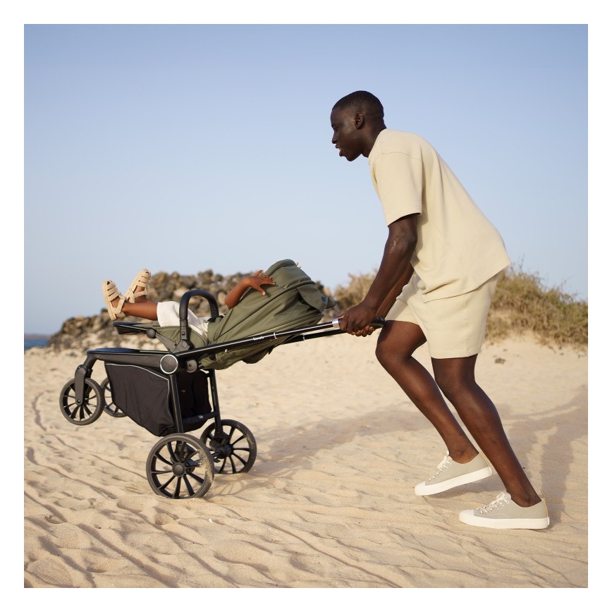 Lionelo - Kombinovaný kočík 3 v 1 MIKA PLUS Zelená oliva