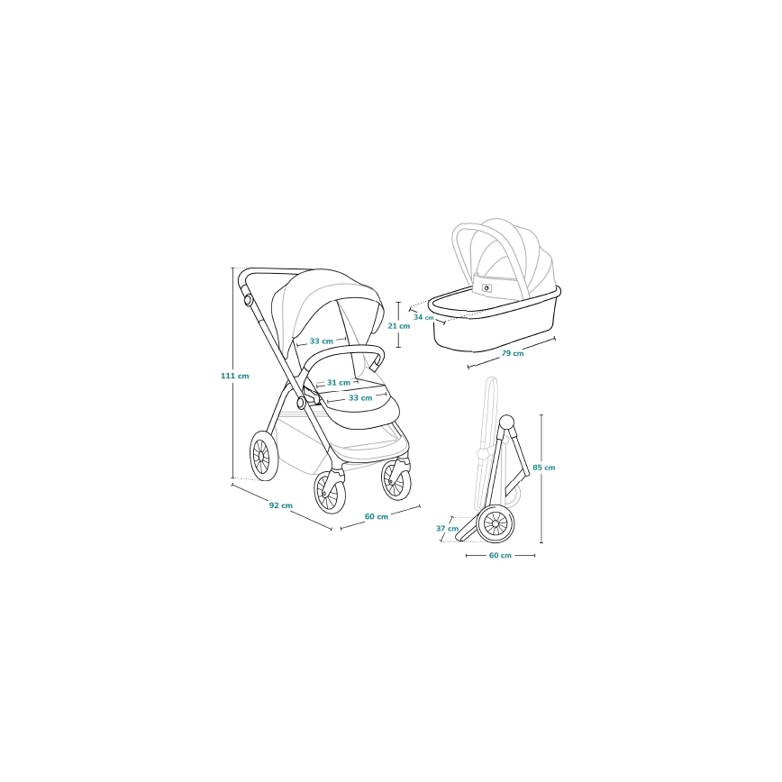 Lionelo - Kombinovaný kočík 3v1 BIANKA béžovo-pieskový