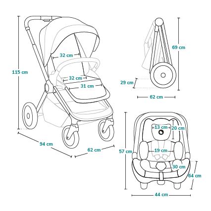 Lionelo - Kombinovaný kočík 3v1 LAYLA Čierny Onyx