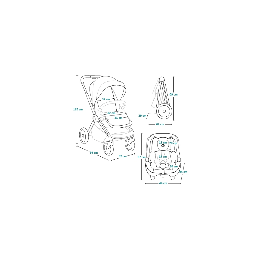 Lionelo - Kombinovaný kočík 3v1 LAYLA Hnedá/rezavá