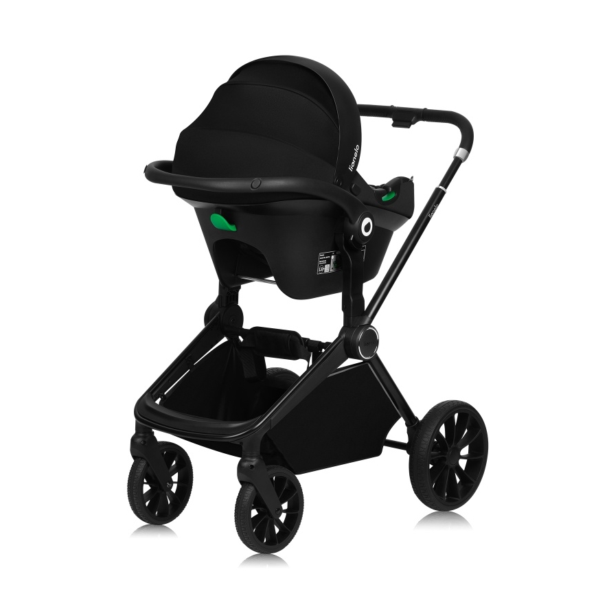 Lionelo - Kombinovaný kočík 3v1 MIKA PLUS Black Onyx