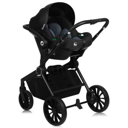Lionelo - Kombinovaný kočík 3v1 MIKA PLUS Black Onyx