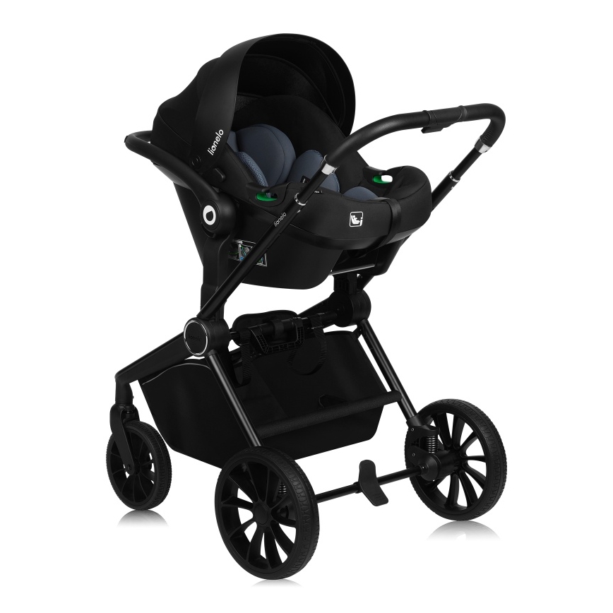 Lionelo - Kombinovaný kočík 3v1 MIKA PLUS Black Onyx