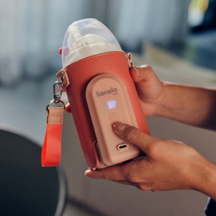 Lionelo - Nabíjací ohrievač fľašiek THERMUP GO EVO 18W/5V ružová