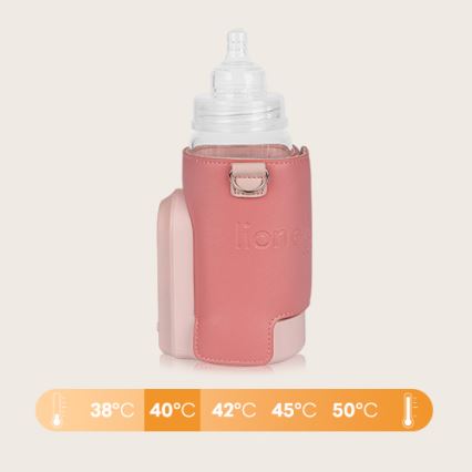 Lionelo - Nabíjací ohrievač fľašiek THERMUP GO EVO 18W/5V ružová