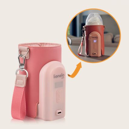 Lionelo - Nabíjací ohrievač fľašiek THERMUP GO EVO 18W/5V ružová