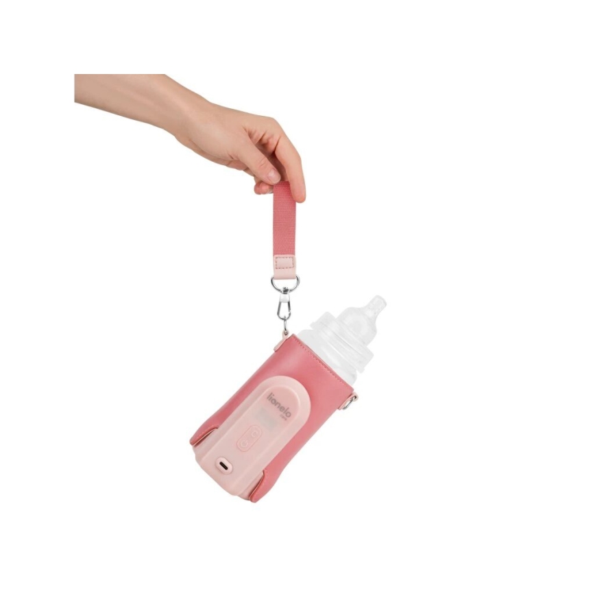 Lionelo - Nabíjací ohrievač fľašiek THERMUP GO EVO 18W/5V ružová