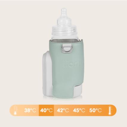 Lionelo - Nabíjací ohrievač fľašiek THERMUP GO EVO 18W/5V zelená/biela
