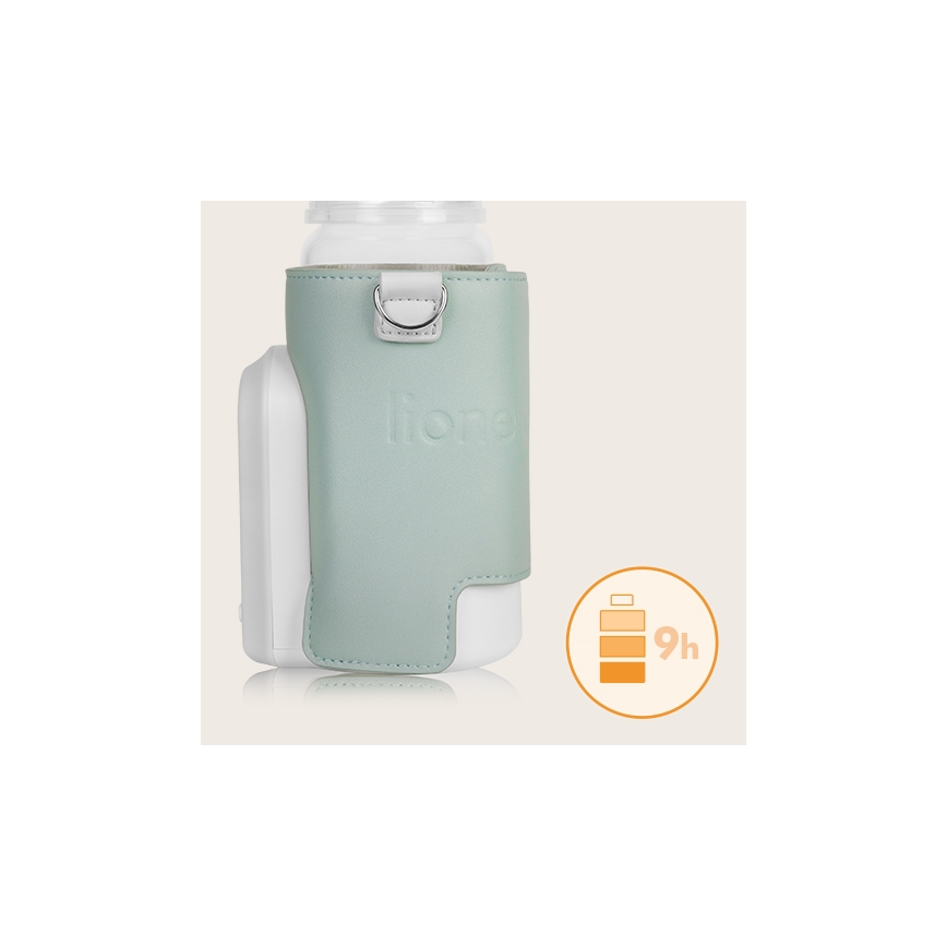 Lionelo - Nabíjací ohrievač fľašiek THERMUP GO EVO 18W/5V zelená/biela