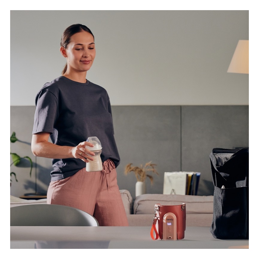 Lionelo - Nabíjací ohrievač fliaš THERMUP GO EVO 18W/5V ružový