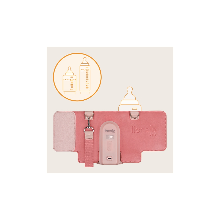 Lionelo - Nabíjací ohrievač fliaš THERMUP GO EVO 18W/5V ružový