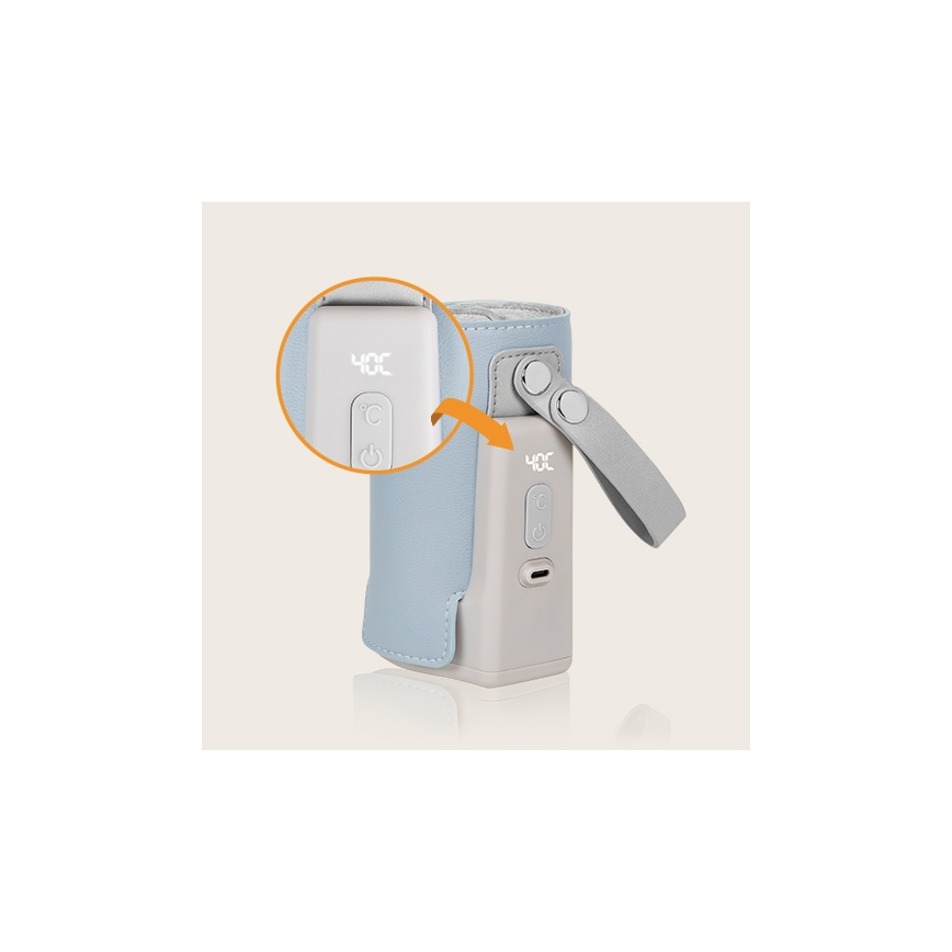 Lionelo - Nabíjací ohrievač fliaš THERMUP GO PLUS 10W/5V modrá/šedá