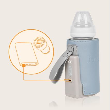 Lionelo - Nabíjací ohrievač fliaš THERMUP GO PLUS 10W/5V modrá/šedá