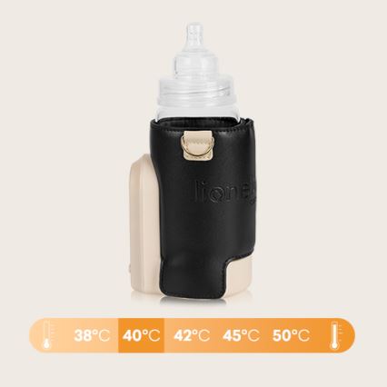 Lionelo - Nabíjateľný ohrievač fliaš THERMUP GO EVO 18W/5V čierna/béžová