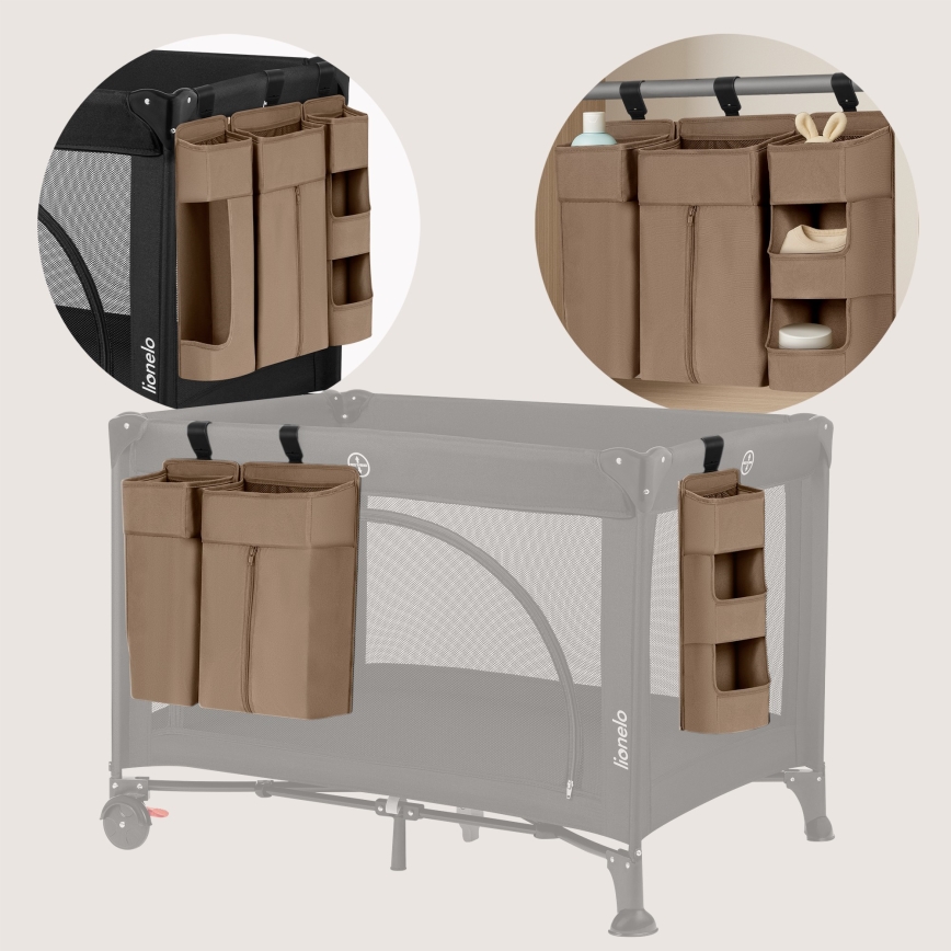Lionelo - Organizér na postieľku 3 v 1 SIDEPOCKET béžový