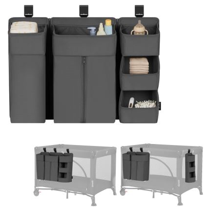 Lionelo - Organizér na postieľku 3 v 1 SIDEPOCKET Sivý