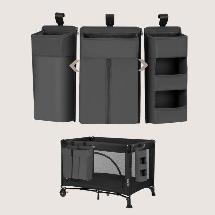 Lionelo - Organizér na postieľku 3 v 1 SIDEPOCKET Sivý