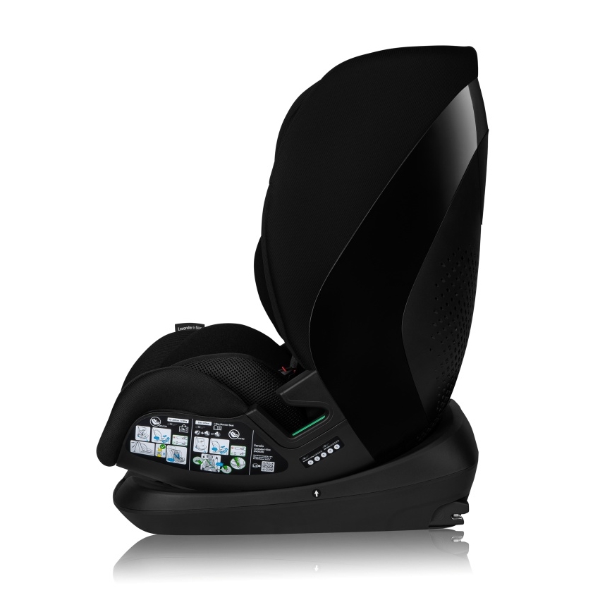 Lionelo - Otáčacia autosedačka so základňou LAVENDER i-Size 76-150 cm Black Carbon