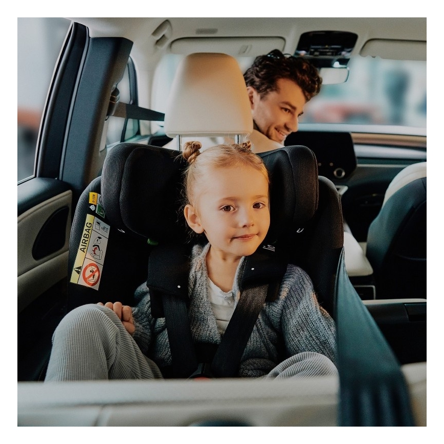 Lionelo - Otočná autosedačka BRAVE i-Size 40-150 cm so základňou Black Carbon