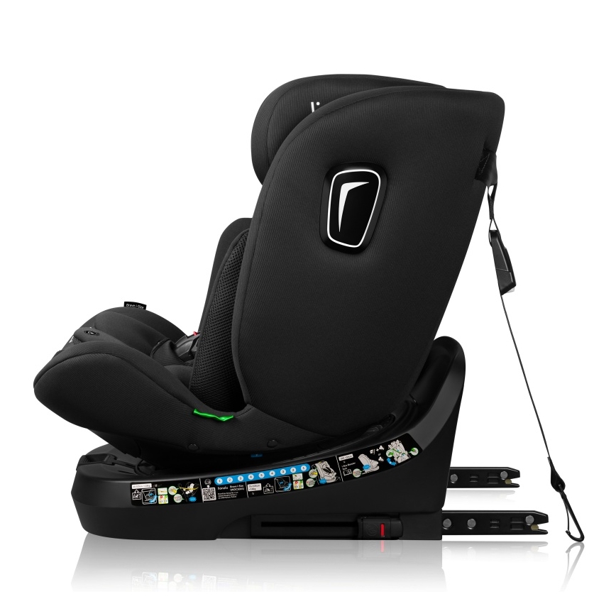 Lionelo - Otočná autosedačka BRAVE i-Size 40-150 cm so základňou Black Carbon