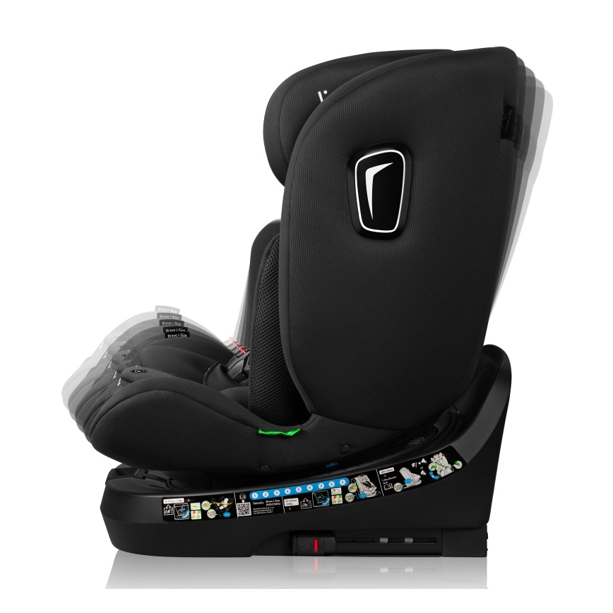 Lionelo - Otočná autosedačka BRAVE i-Size 40-150 cm so základňou Black Carbon