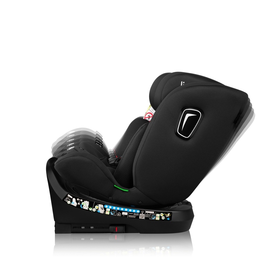 Lionelo - Otočná autosedačka BRAVE i-Size 40-150 cm so základňou Black Carbon