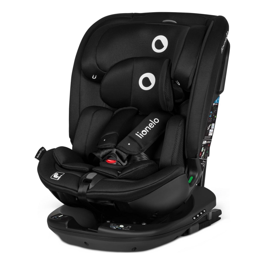 Lionelo - Otočná autosedačka s bázou BASTIAAN i-Size 40-150 cm Black Carbon