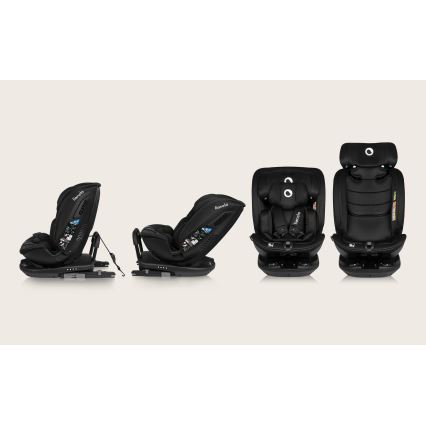 Lionelo - Otočná autosedačka s bázou BASTIAAN i-Size 40-150 cm Black Carbon