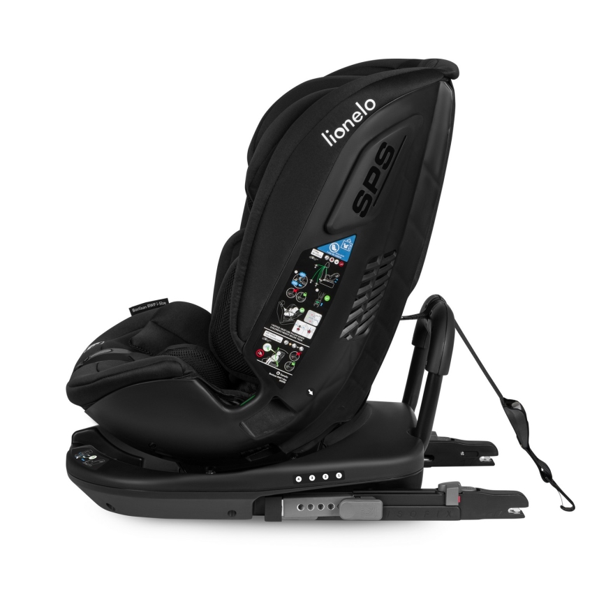 Lionelo - Otočná autosedačka s bázou BASTIAAN i-Size 40-150 cm Black Carbon