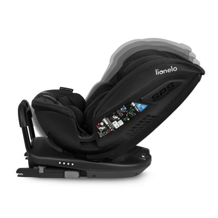 Lionelo - Otočná autosedačka s bázou BASTIAAN i-Size 40-150 cm Black Carbon