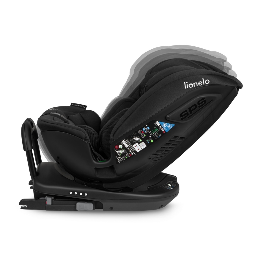 Lionelo - Otočná autosedačka s bázou BASTIAAN i-Size 40-150 cm Black Carbon