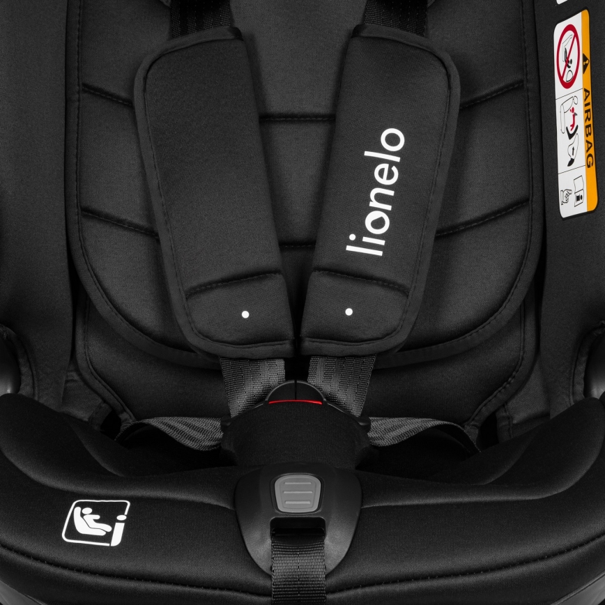 Lionelo - Otočná autosedačka s bázou BASTIAAN i-Size 40-150 cm Black Carbon
