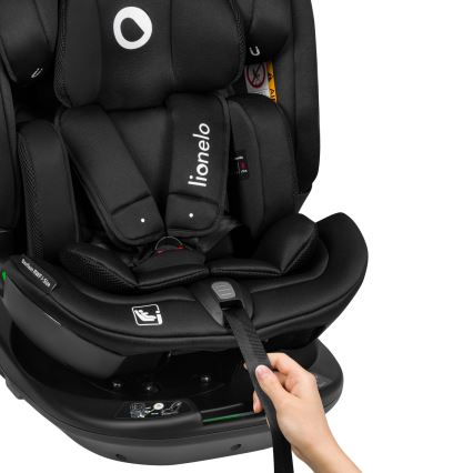 Lionelo - Otočná autosedačka s bázou BASTIAAN i-Size 40-150 cm Black Carbon