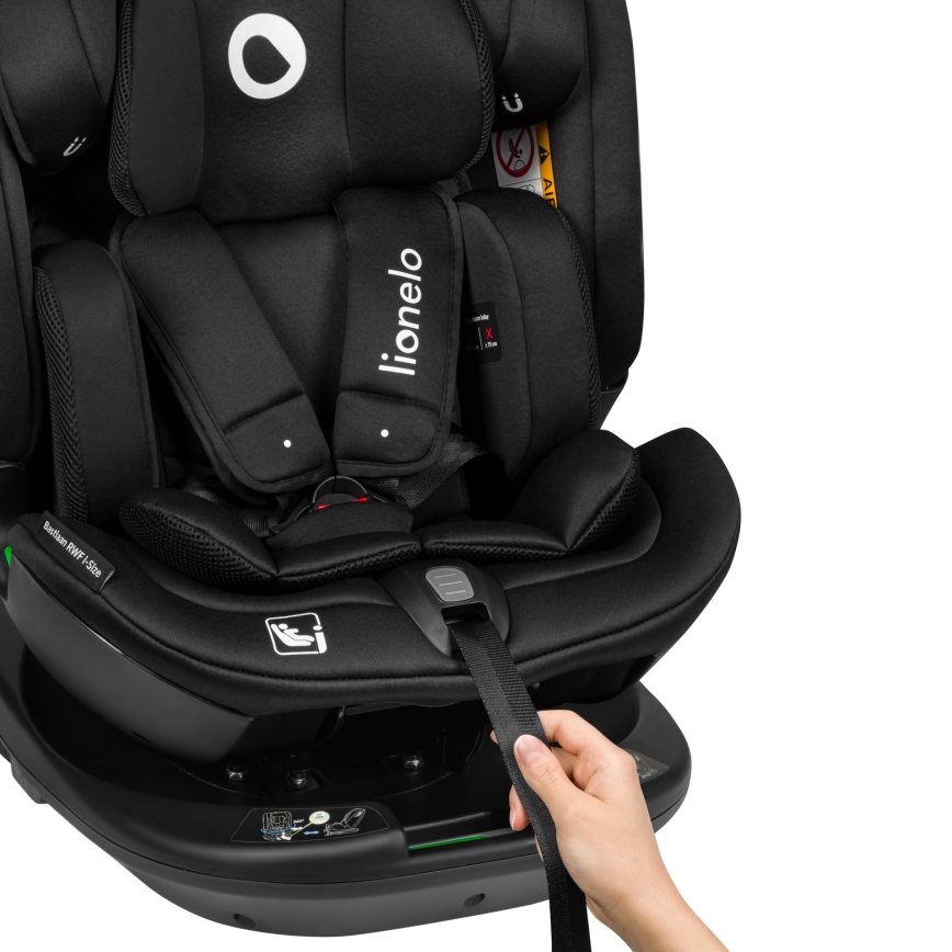 Lionelo - Otočná autosedačka s bázou BASTIAAN i-Size 40-150 cm Black Carbon