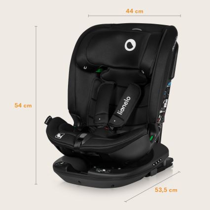 Lionelo - Otočná autosedačka s bázou BASTIAAN i-Size 40-150 cm Black Carbon