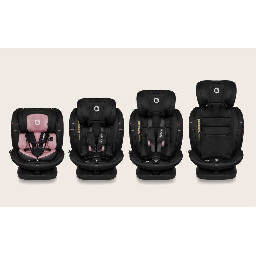 Lionelo - otočná autosedačka s bázou BASTIAAN i-Size 40-150 cm Pink Rose
