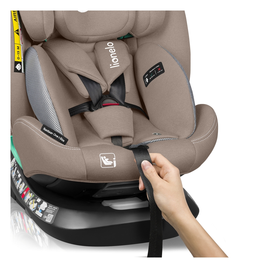 Lionelo - Autosedačka s otočnou základňou BASTIAAN ONE i-Size 40-150 cm, piesková béžová